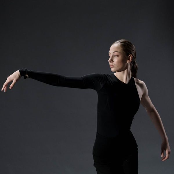 Person flowing through a yoga sequence with motion blur effects.
